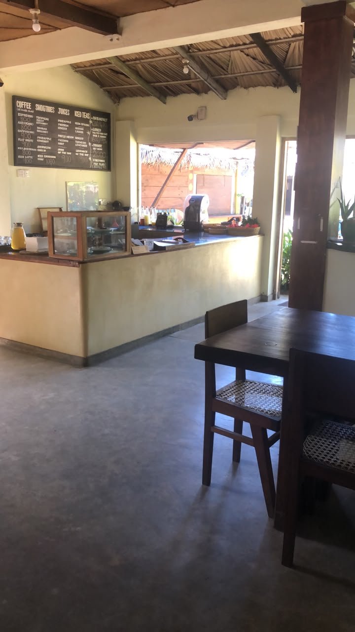 Comfortable indoor seating for working and studying at Veda Café Kabalana